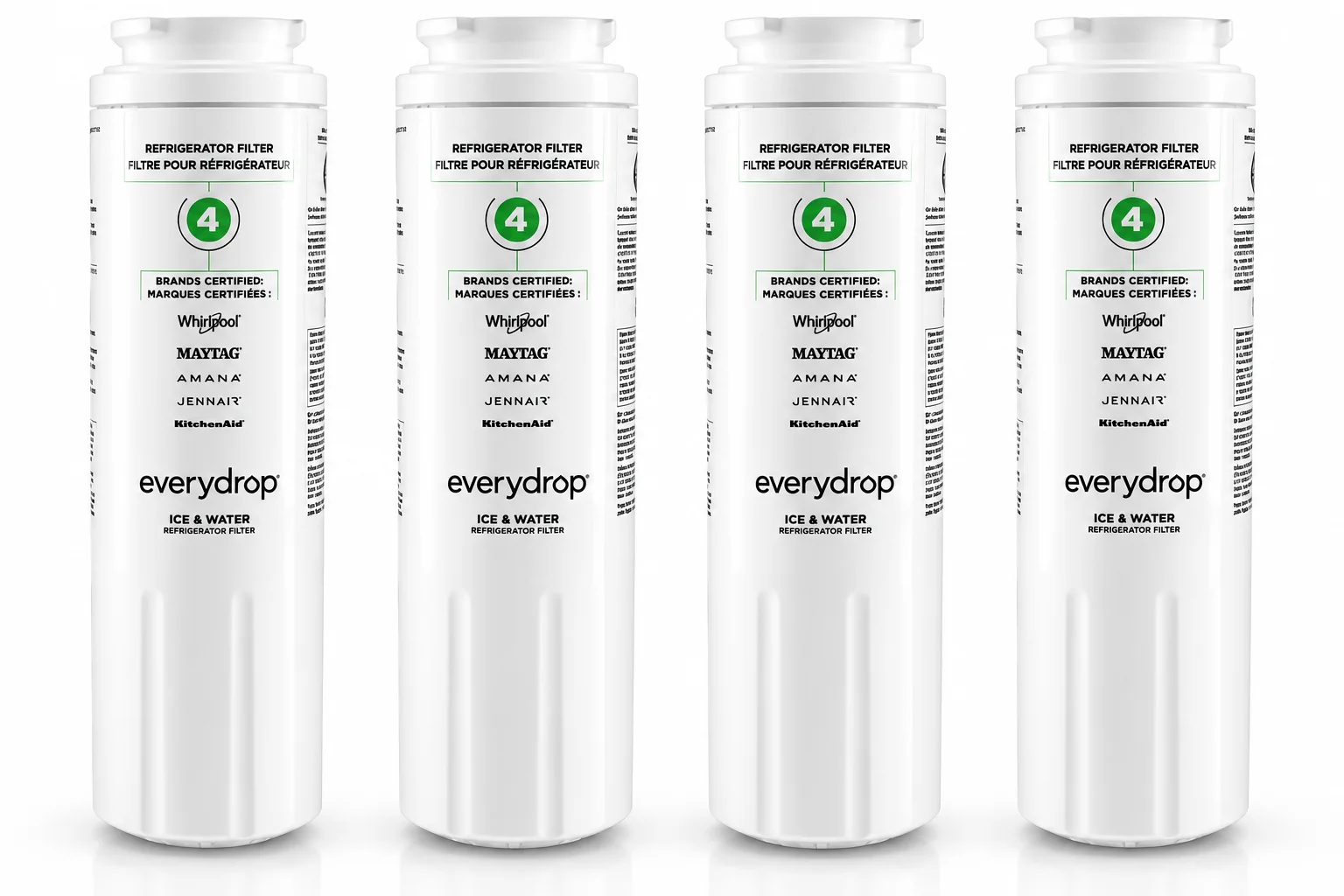 Four everydrop EDR4RXD1 Filter 4 refrigerator water filters